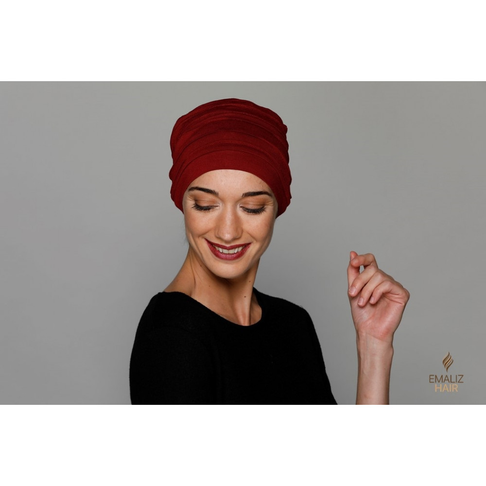 Bonnet chimio Grenat - accessoire cheveux chimio