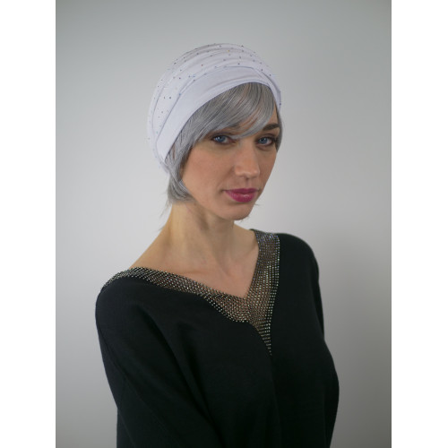 Achat Turban chimio bambou Lys Comptoir de Vie bleu pour femme - Turban  cancer pas cher