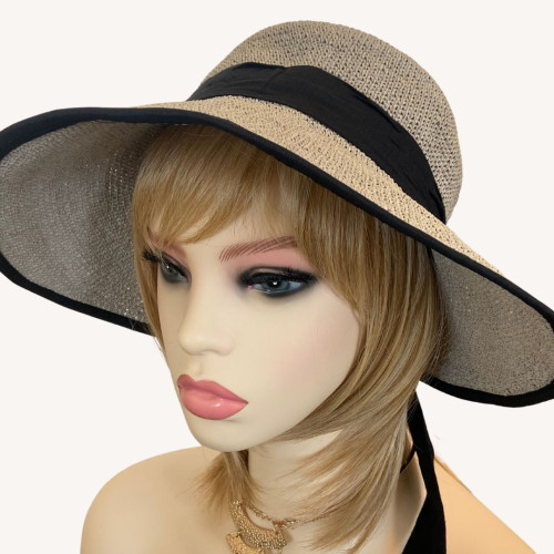 ÉLÉGANT CHAPEAU SOLAIRE FEMME EN CHIMIO - Emaliz Hair &quot; Jaha &quot;