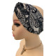 BANDEAU CHEVEUX IMPRIME NOIR