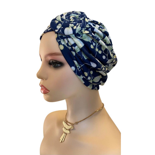 BONNET CHIMIO EN BAMBOU BLEU MARINE | Emaliz Hair