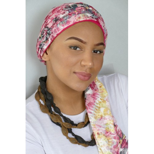 FOULARD ET BONNET CHIMIOTHERAPIE LA SOLUTION PELADE - TOSCANE | Emaliz Hair