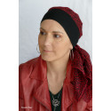 BONNET ET SON FOULARD CHIMIOTHERAPIE EMALIZ HAIR -IVANA ROUGE FLAMENCO